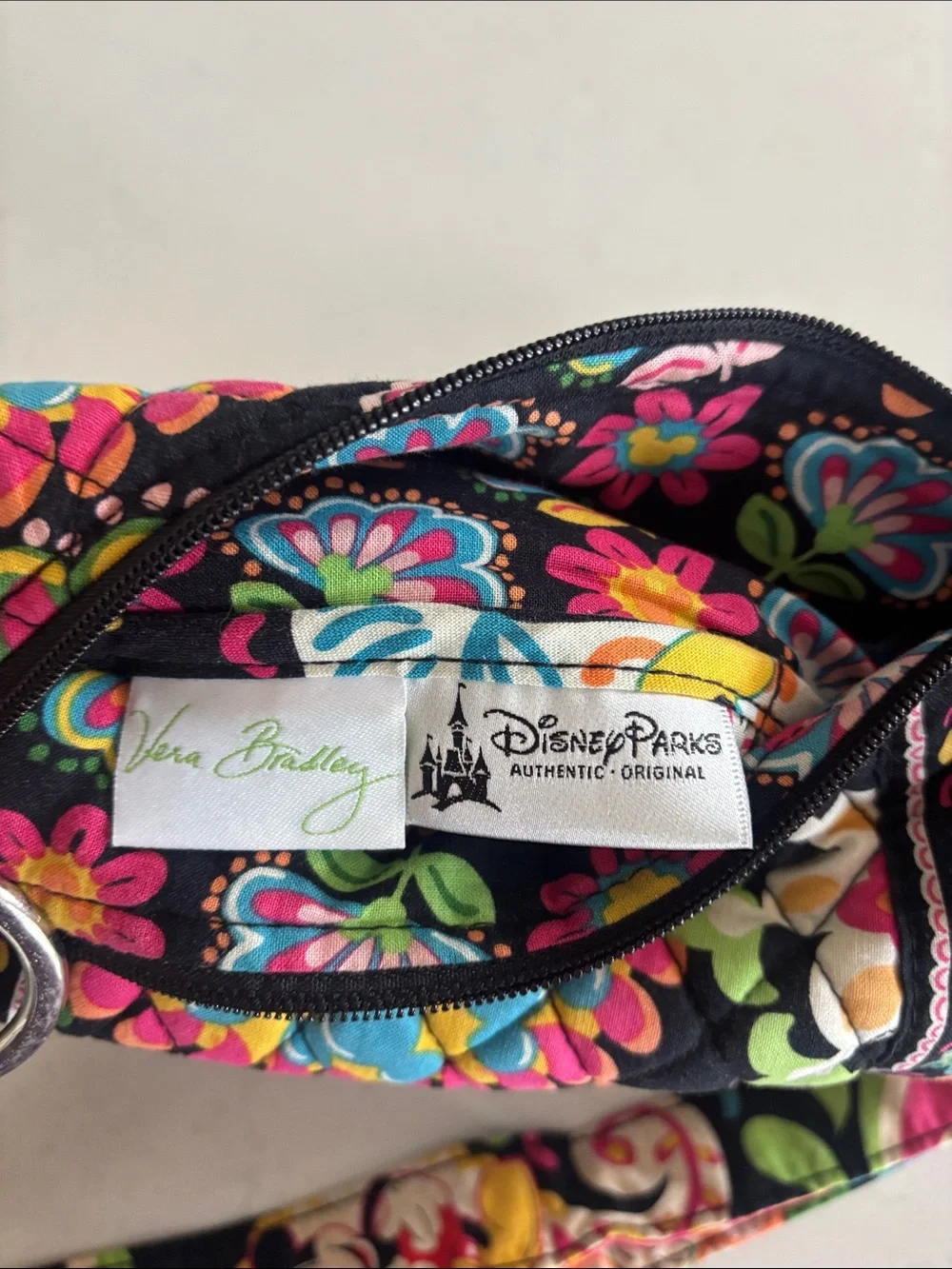 Vera Bradley MultiFloral & Mickey Quilted Crossbody with matching wristlet